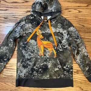 She Outdoor Hunt Hoodie Camo Orange Deer Graphic L Hunting TrueTimber Strata EUC